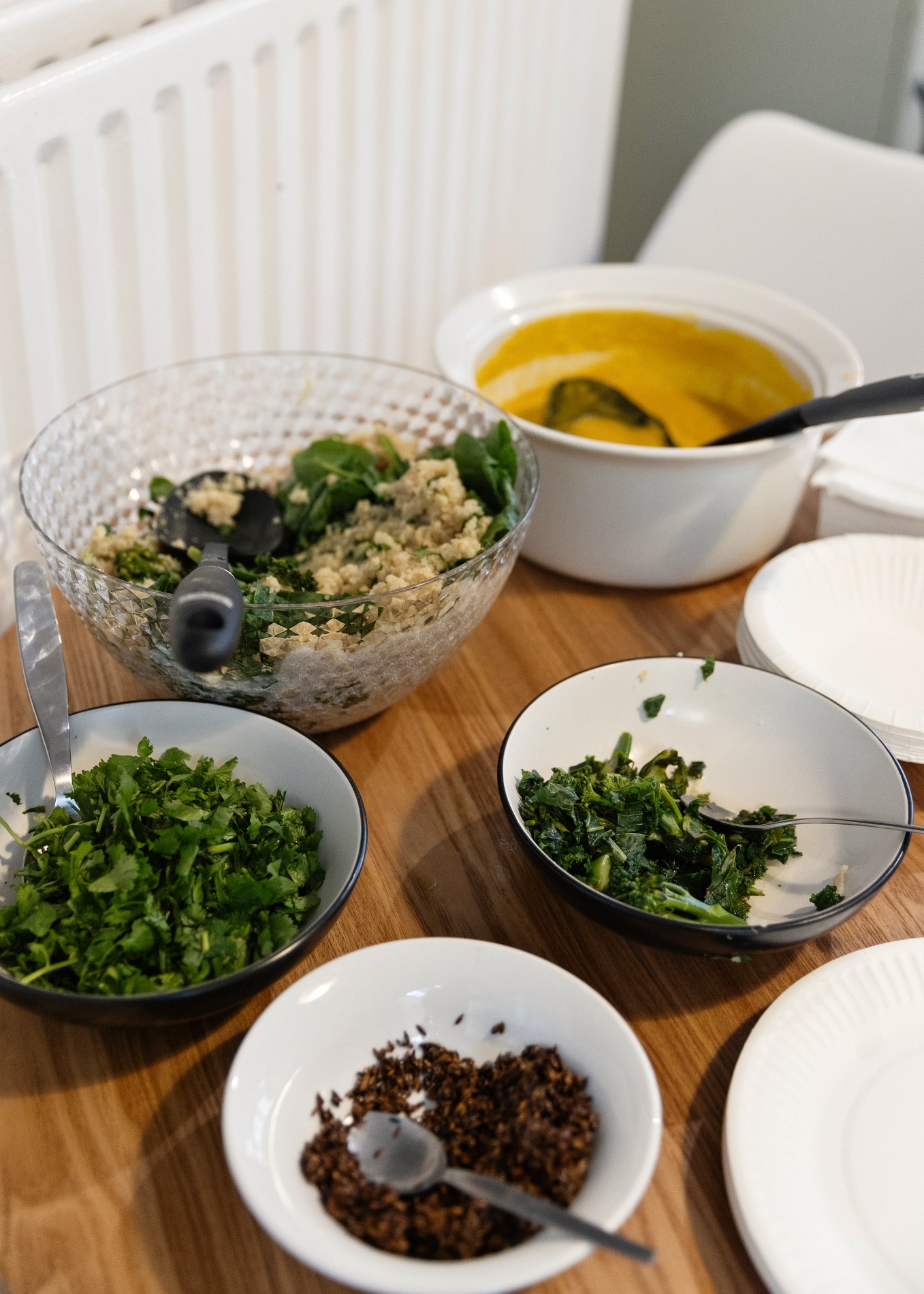 Homemade vegan dishes served at a previous retreat